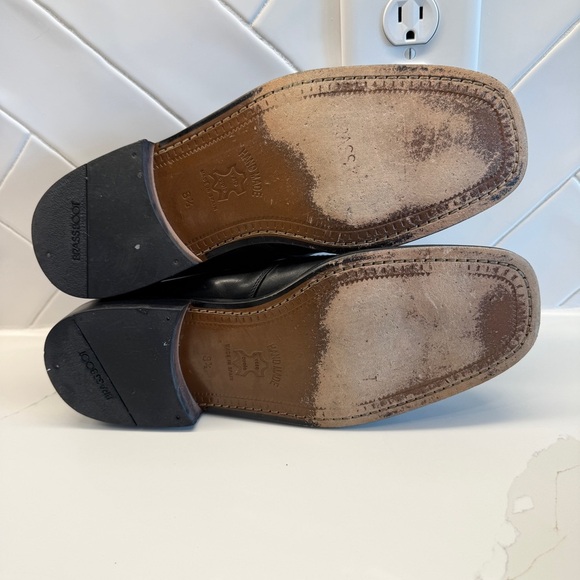 Brass Boot Men's Black Leather Monk Strap Dress Shoes Size 8.5 Handmade In Spain - Picture 7 of 8